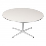 Arne Jacobsen coffee table with white laminate and metal border